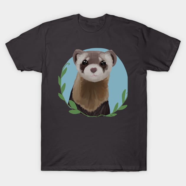 Black Footed Ferret T-Shirt by Xetalo
